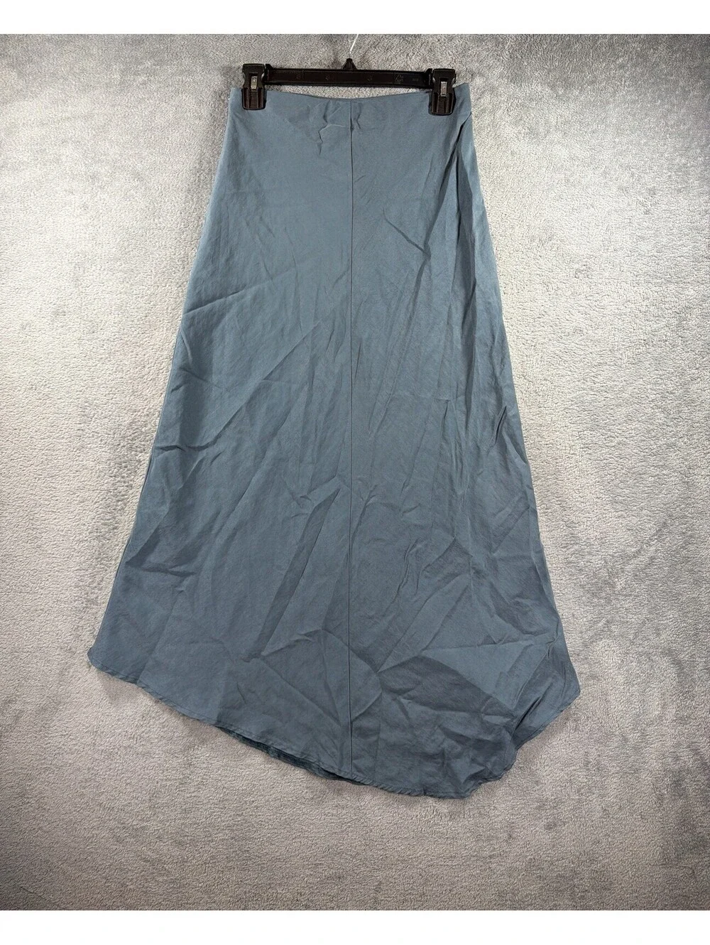 ZARA Women's Blue Asymmetrical Hem Midi Skirt Flowy Solid Size Small
